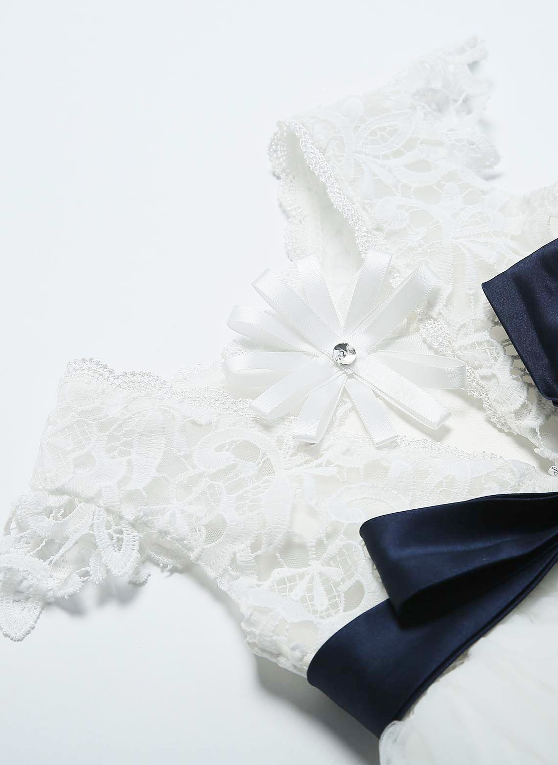 Floryme A-line Lace Tulle Knee-length Flower Girl Dress