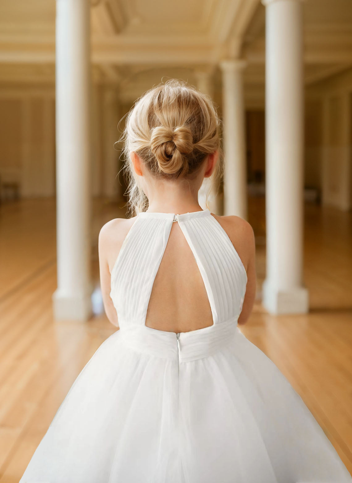 Floryme Ball-Gown/Princess Tulle Knee-length Flower Girl Dress
