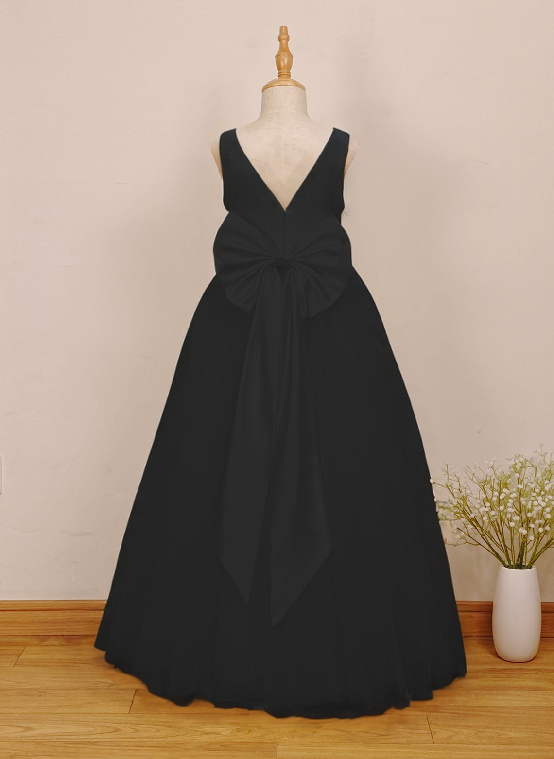 Floryme A-line Tulle/Satin Floor-Length Flower Girl Dress
