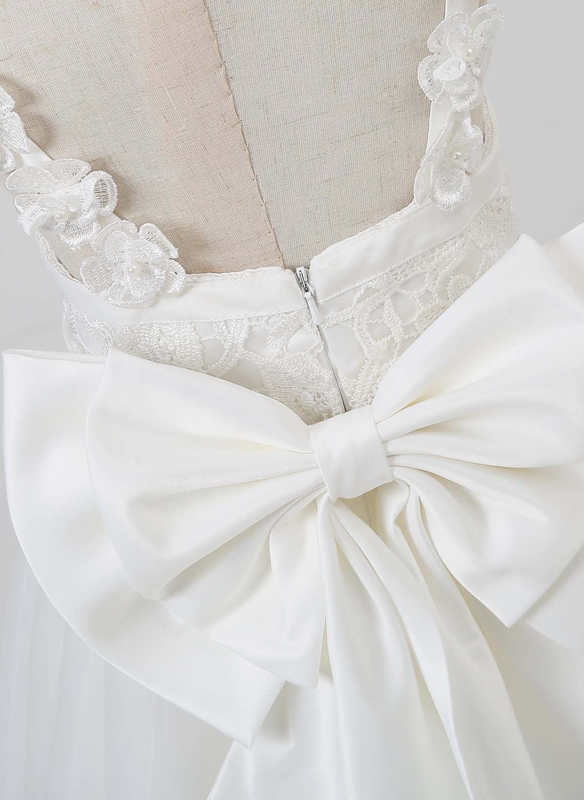 Floryme A-line Lace/Tulle/Satin Knee-Length Flower Girl Dress