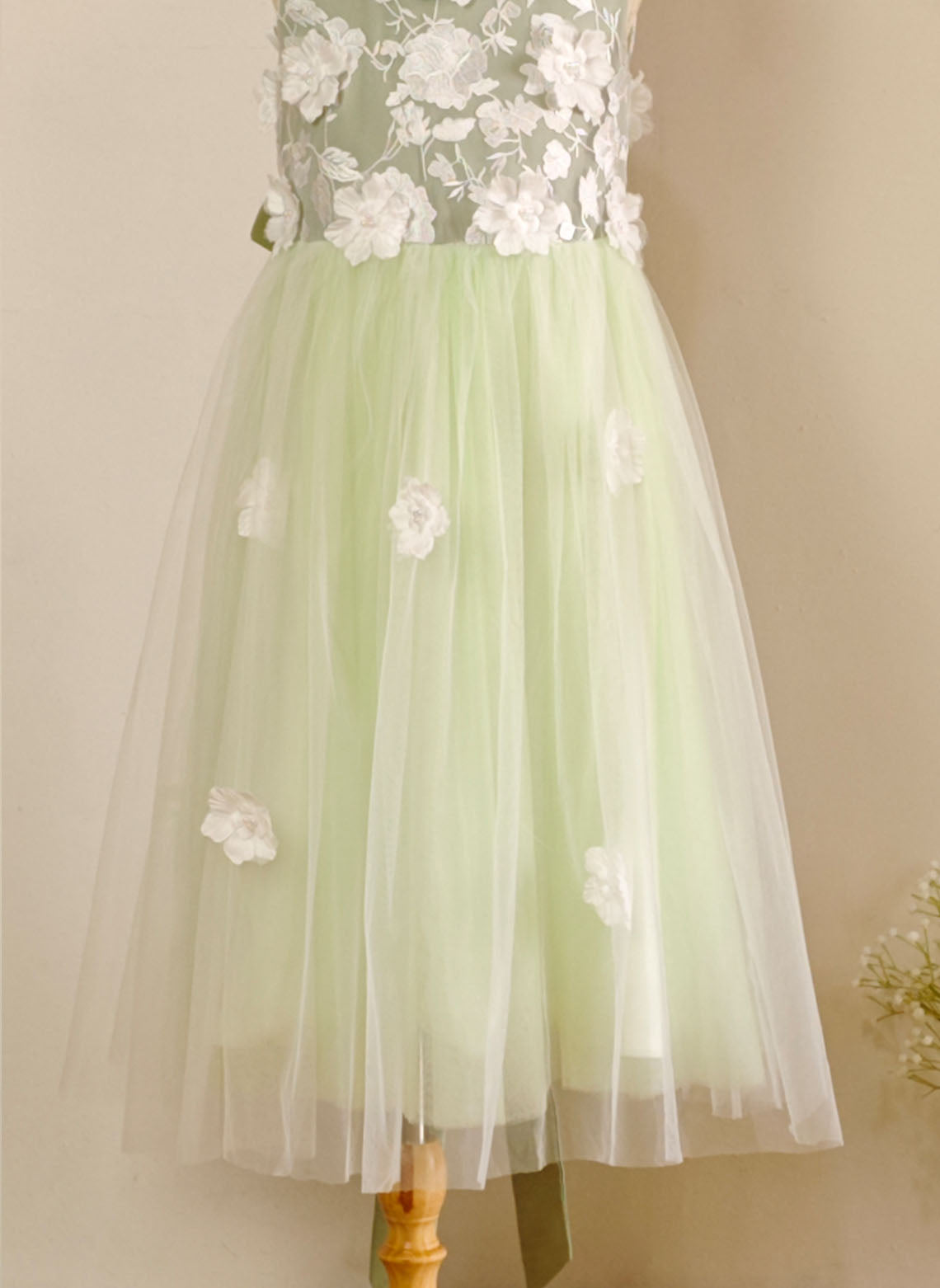 Floryme A-line Tulle Tea-Length Flower Girl Dress