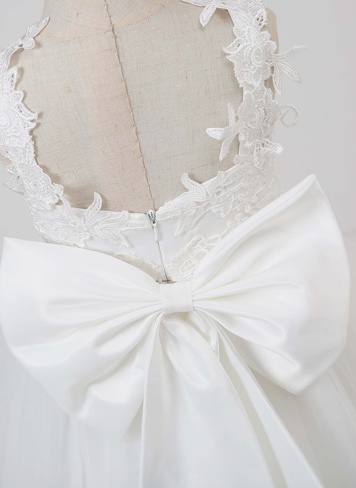 Floryme A-line/Princess Lace/Tulle Knee-length Flower Girl Dress