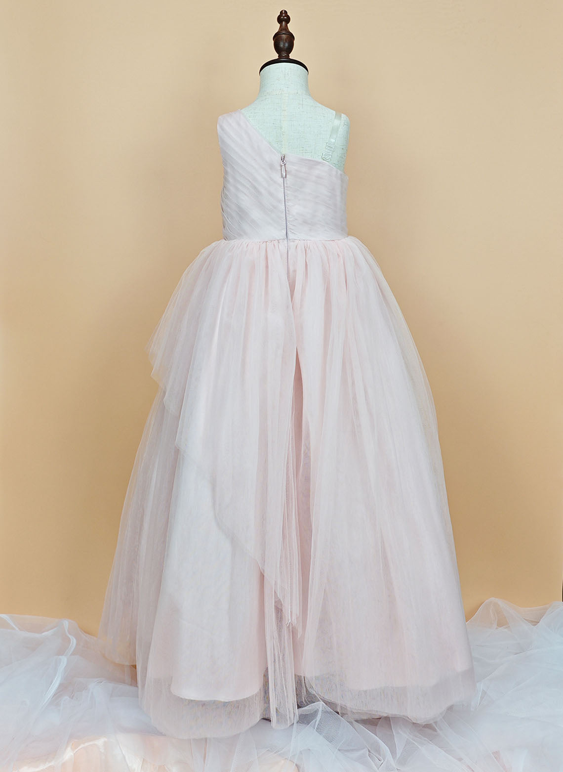 Floryme Ball-Gown/Princess Tulle/Satin Floor-Length Flower Girl Dress