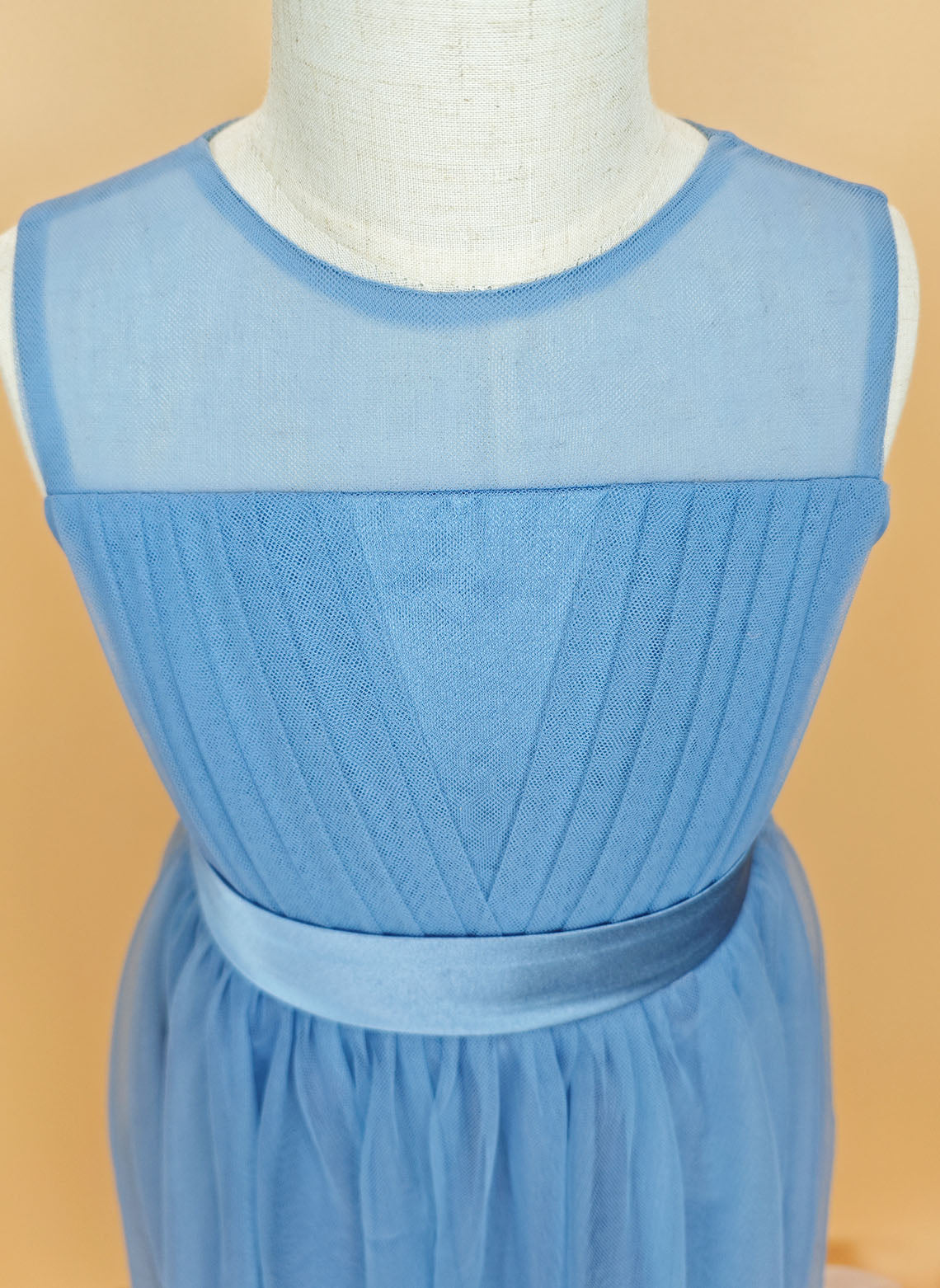 Floryme A-Line/Princess Scoop Floor-Length Tulle Flower Girl Dress With Ruffle Bow