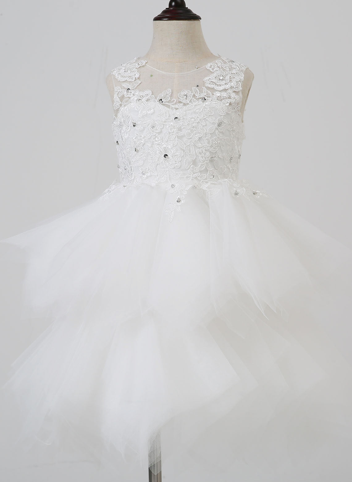 Floryme A-line Lace/Tulle Knee-Length Flower Girl Dress
