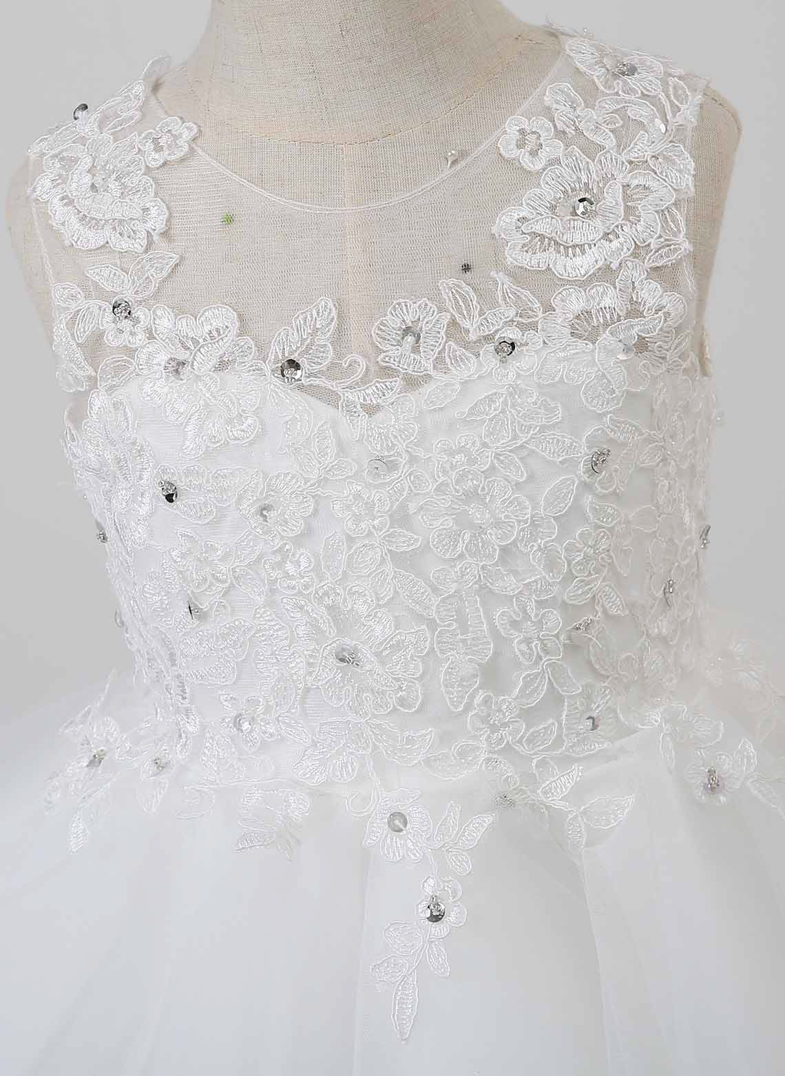 Floryme A-line Lace/Tulle Knee-Length Flower Girl Dress