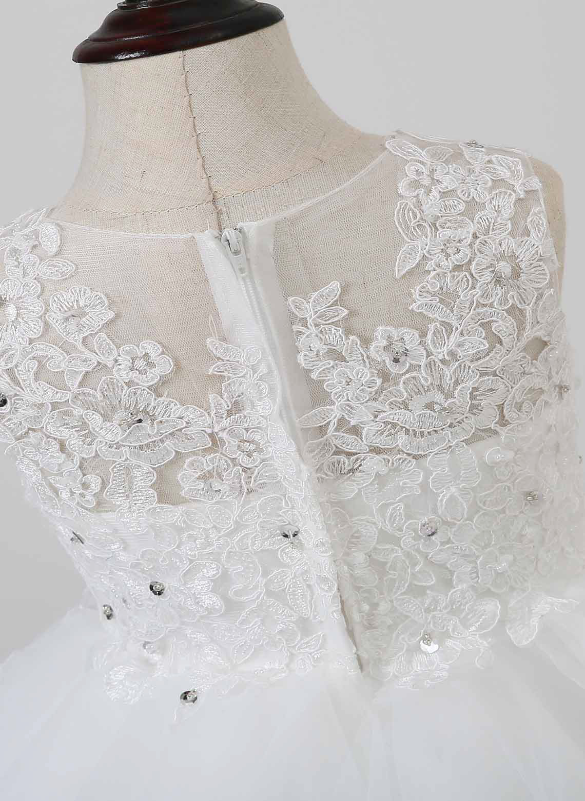 Floryme A-line Lace/Tulle Knee-Length Flower Girl Dress