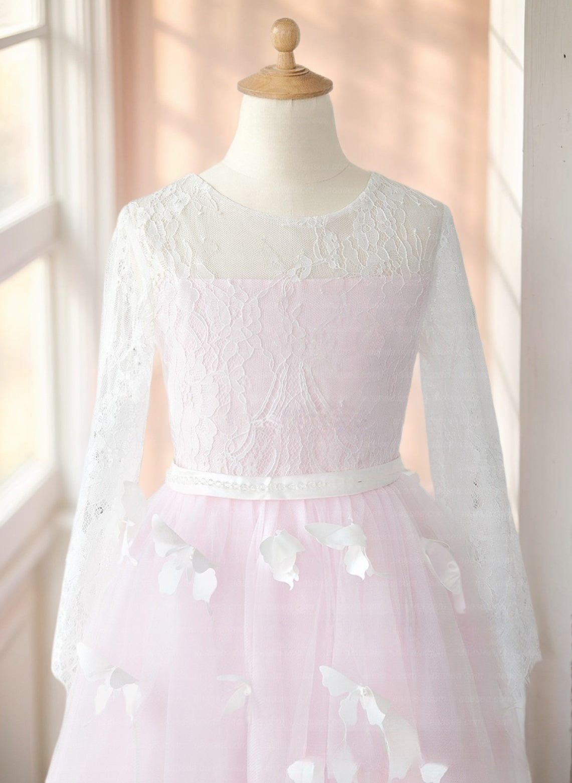 Floryme Ball-Gown/Princess Lace Tulle Floor-Length Flower Girl Dress