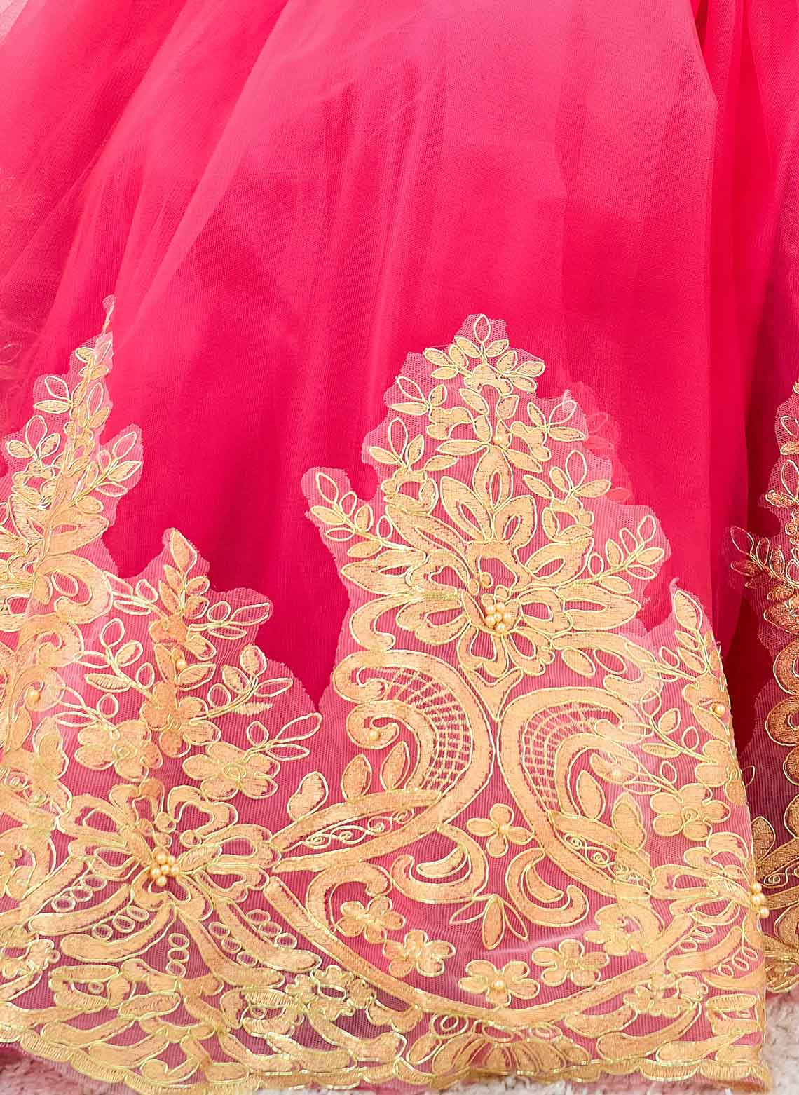 Floryme A-line Off the Shoulder Lace Tulle Floor-length Flower Girl Dress