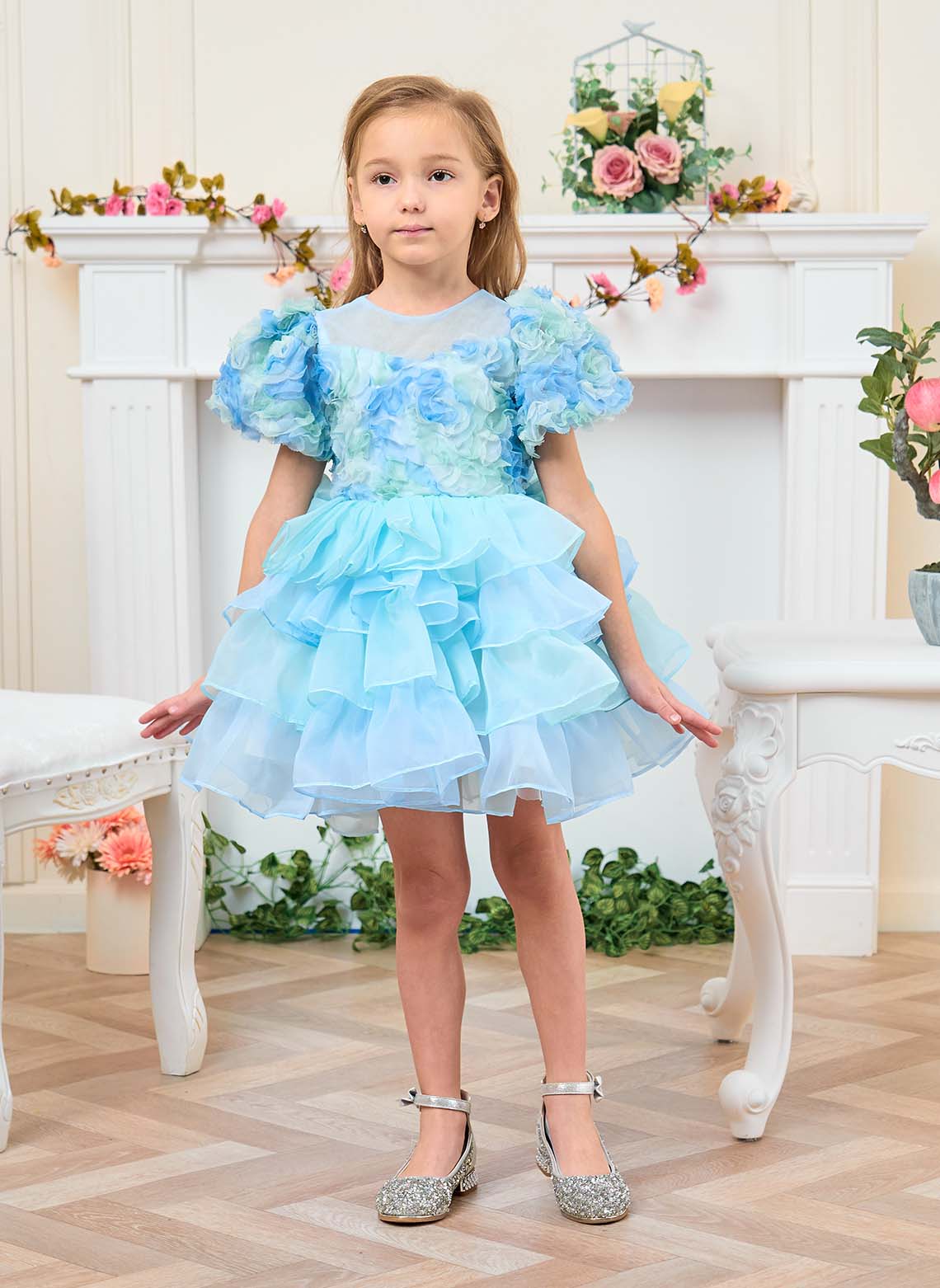 Floryme Ball-Gown/Princess Scoop Tulle Knee Length Flower Girl Dress