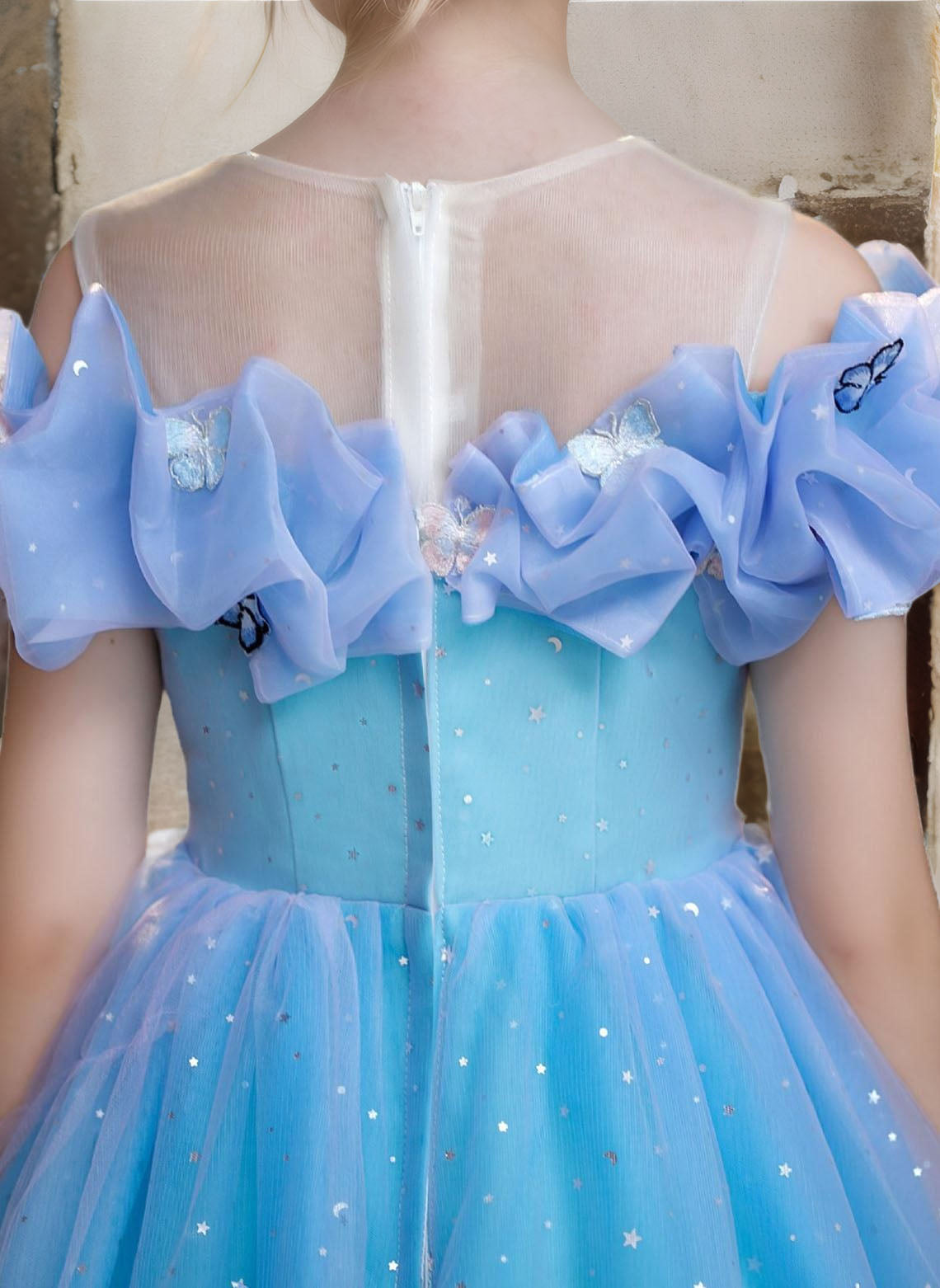 Floryme Ball-Gown/Princess Scoop Tulle Ankle Length Flower Girl Dress With 3D Butterfly