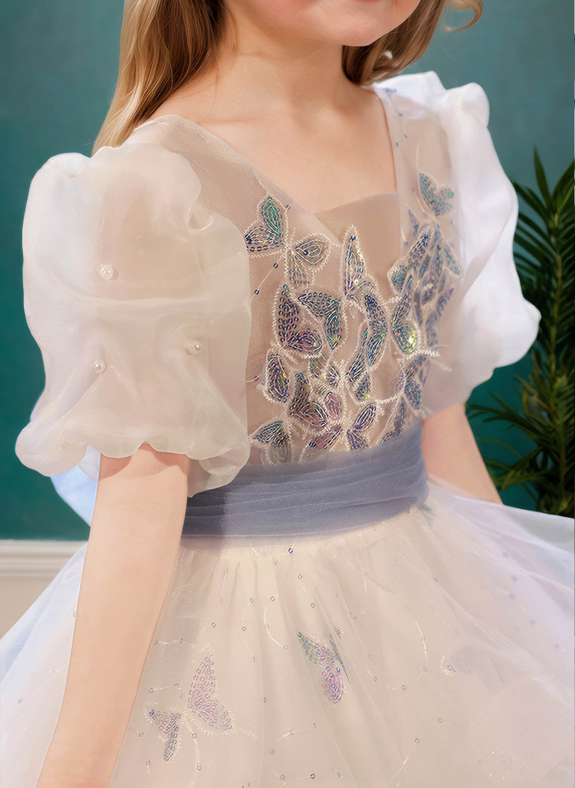 Floryme Ball-Gown/Princess V-Neck Tulle Ankle-Length Flower Girl Dress With Bow