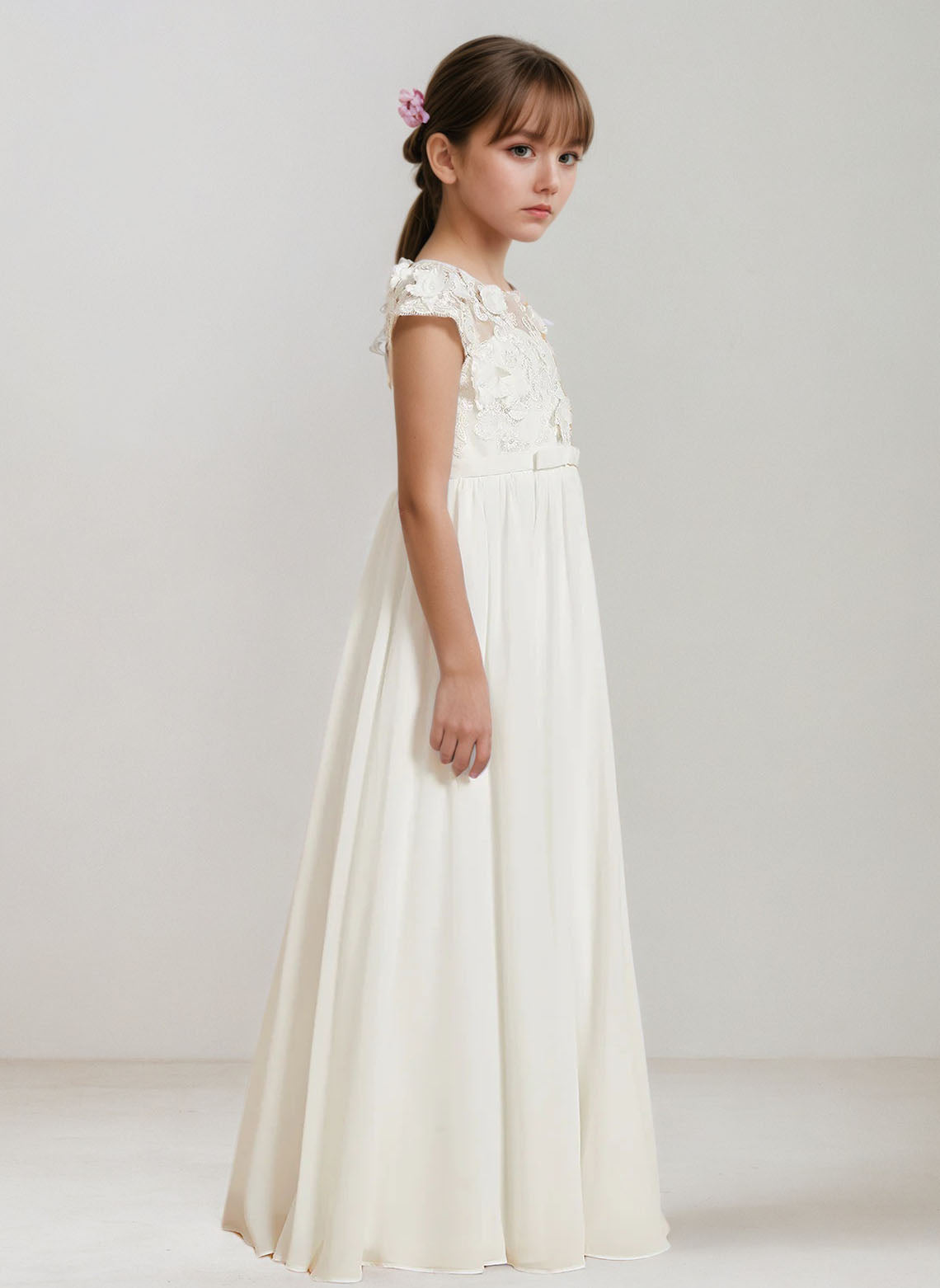 Floryme Floor-length Flower Girl Dress, First Communion & Wedding Guest Gown