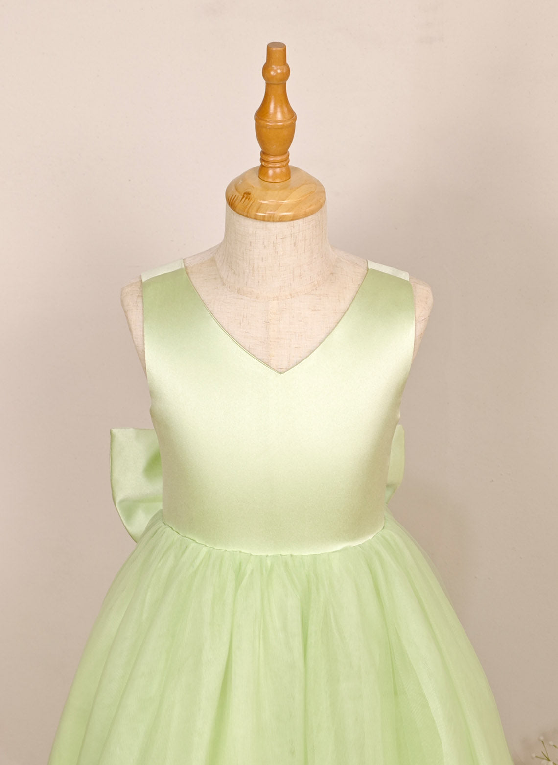Floryme A-line V-Neck Satin/Tulle Ankle-Length Flower Girl Dress