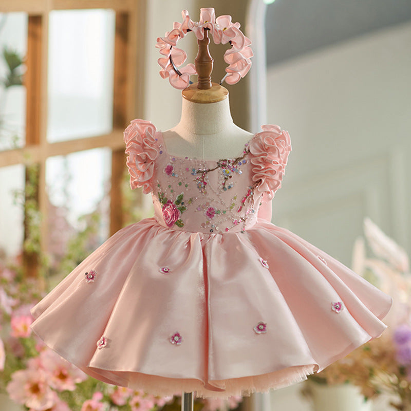 Floryme Princess Knee-length Baby Girl Birthday Dress