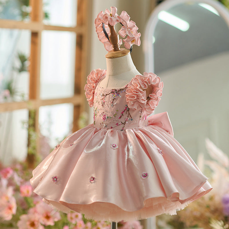 Floryme Princess Knee-length Baby Girl Birthday Dress