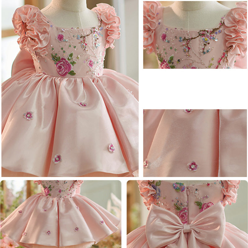 Floryme Princess Knee-length Baby Girl Birthday Dress