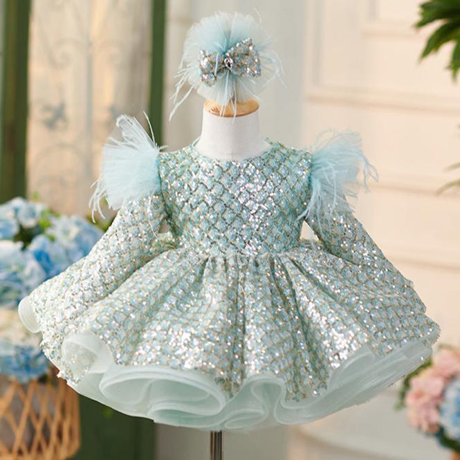 Floryme Princess Sequined Knee-length Toddler Birthday Dress