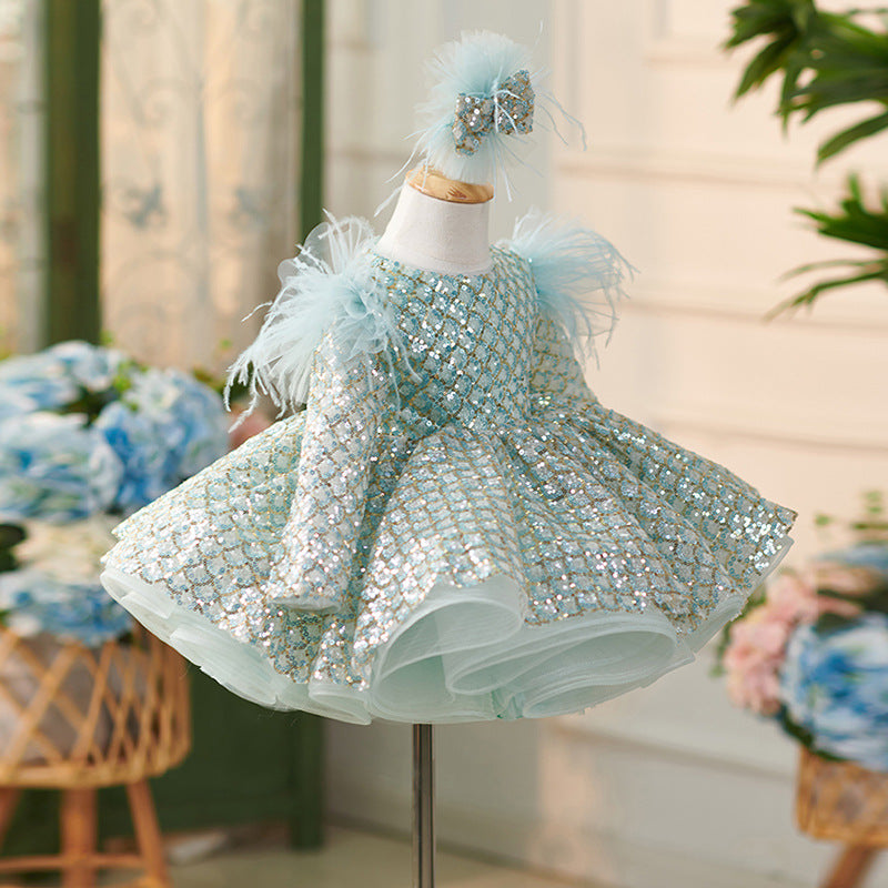 Floryme Princess Sequined Knee-length Toddler Birthday Dress