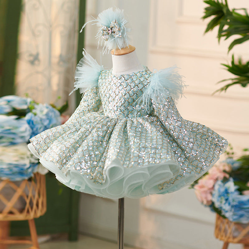 Floryme Princess Sequined Knee-length Toddler Birthday Dress