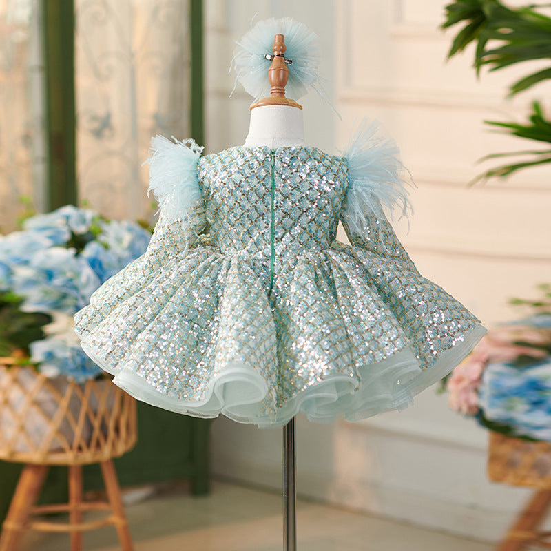 Floryme Princess Sequined Knee-length Toddler Birthday Dress