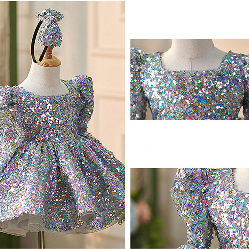 Floryme Princess Sequined Knee-length Baby Girl Birthday Dress
