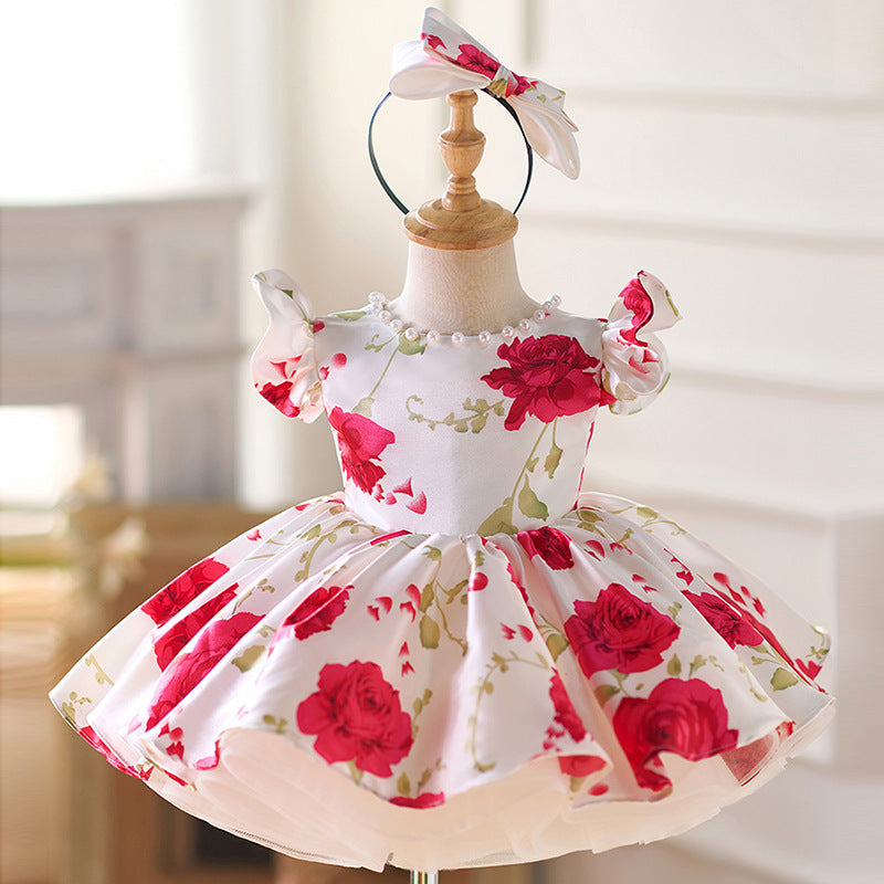 Floryme Bow Knee-length Toddler Birthday Dress