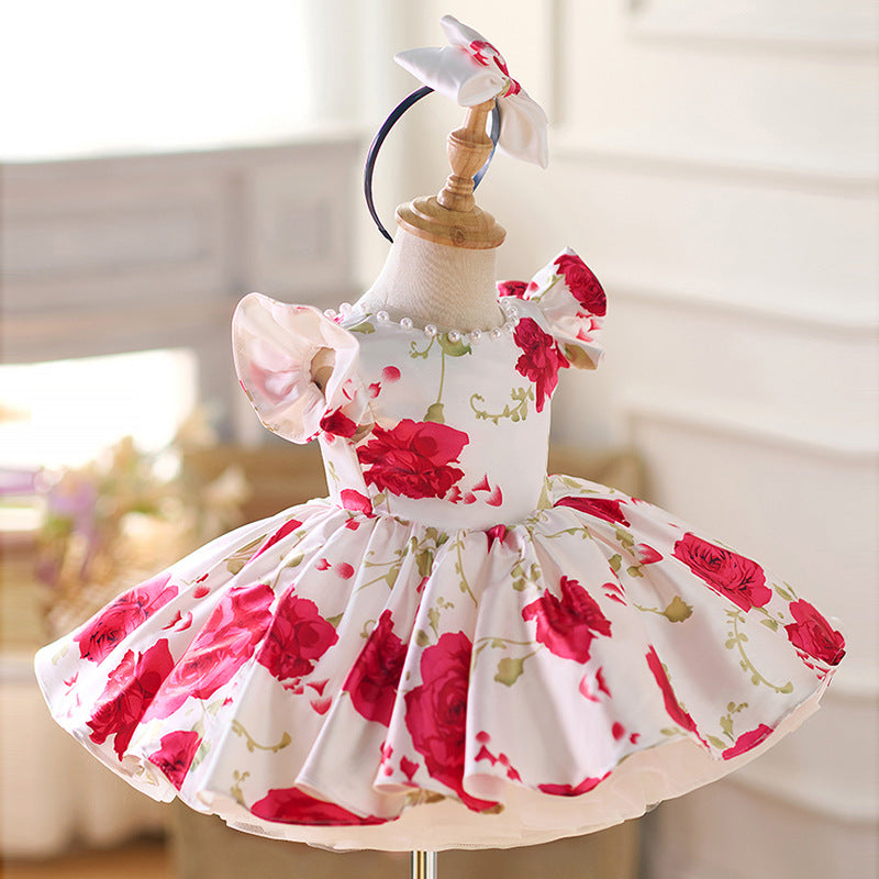 Floryme Bow Knee-length Toddler Birthday Dress