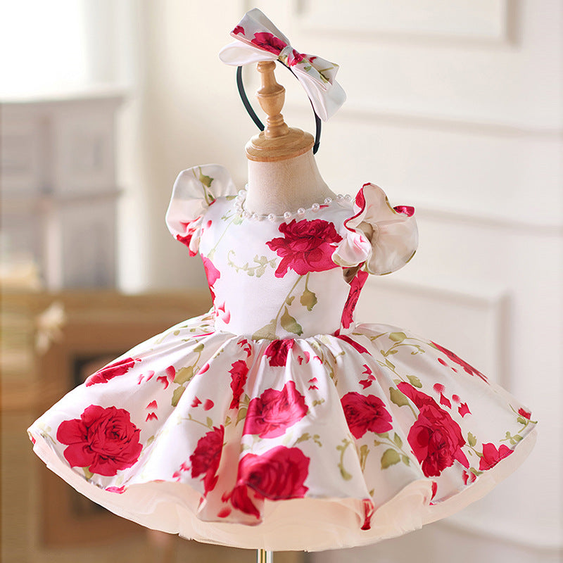 Floryme Bow Knee-length Toddler Birthday Dress