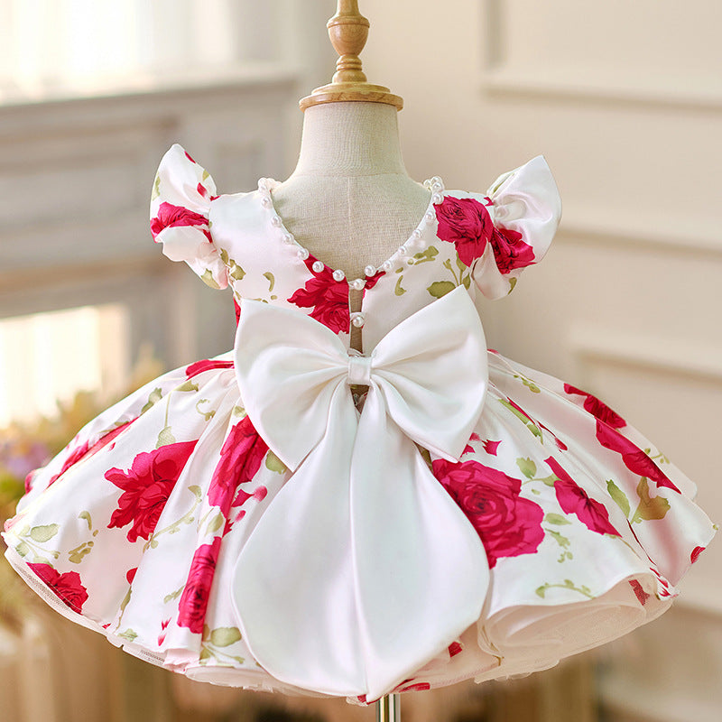 Floryme Bow Knee-length Toddler Birthday Dress