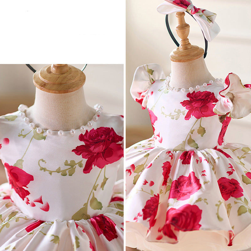 Floryme Bow Knee-length Toddler Birthday Dress