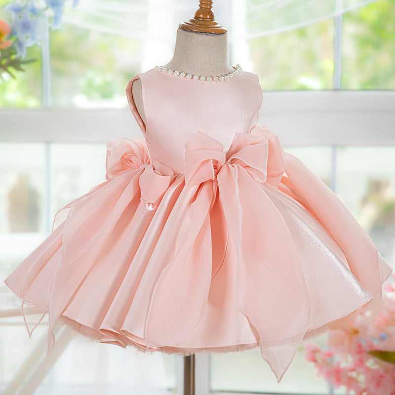 Floryme Bow Knee-length Toddler Birthday Dress