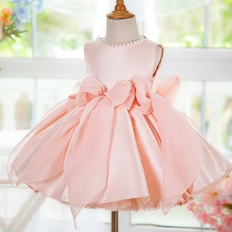 Floryme Bow Knee-length Toddler Birthday Dress