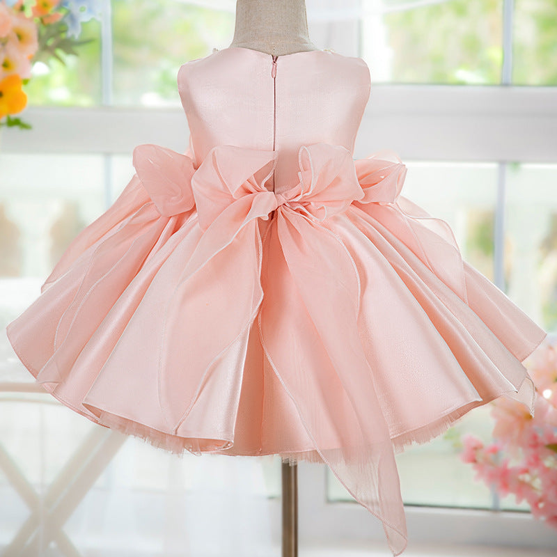 Floryme Bow Knee-length Toddler Birthday Dress