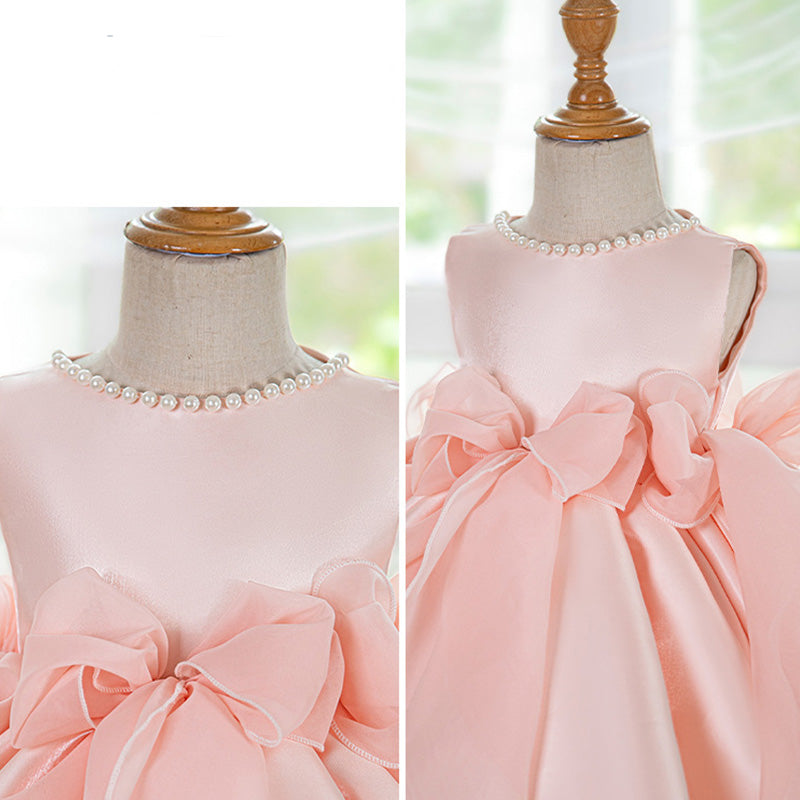 Floryme Bow Knee-length Toddler Birthday Dress