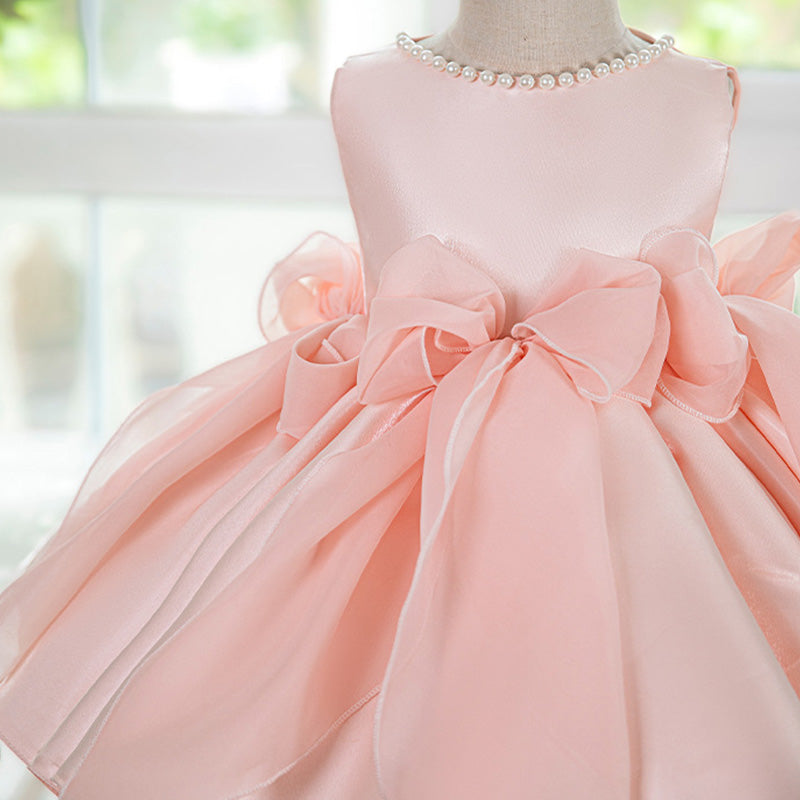 Floryme Bow Knee-length Toddler Birthday Dress