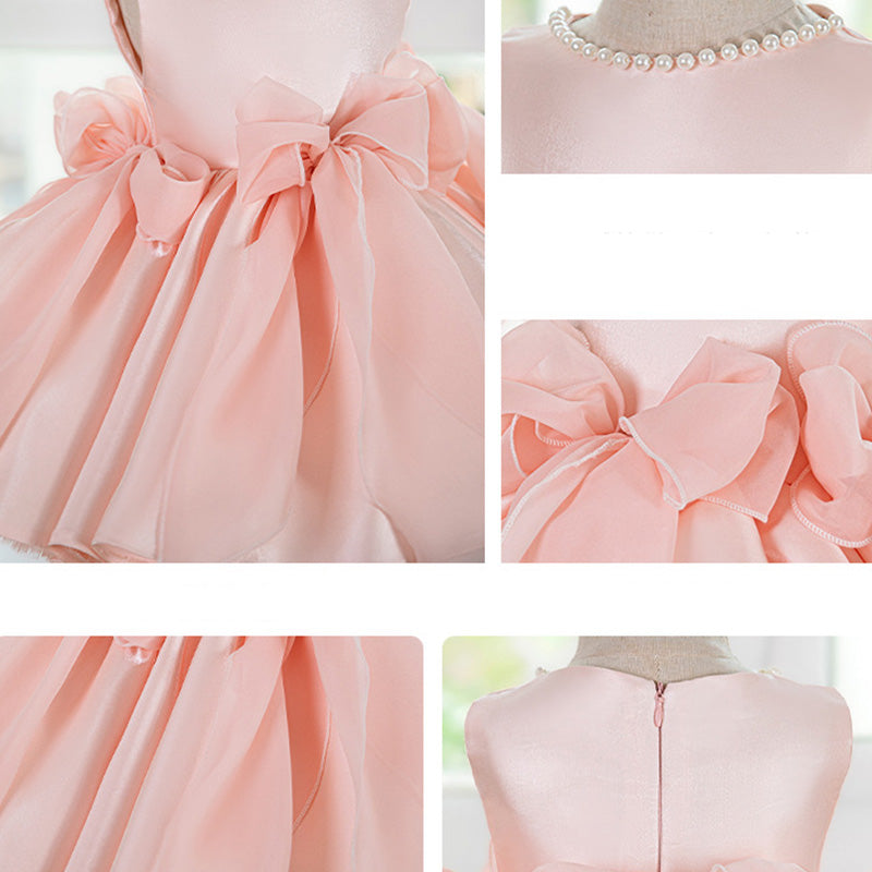 Floryme Bow Knee-length Toddler Birthday Dress