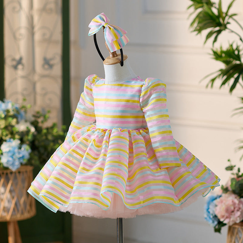 Floryme rincess Organza Knee-length Baby Girl Birthday Dress