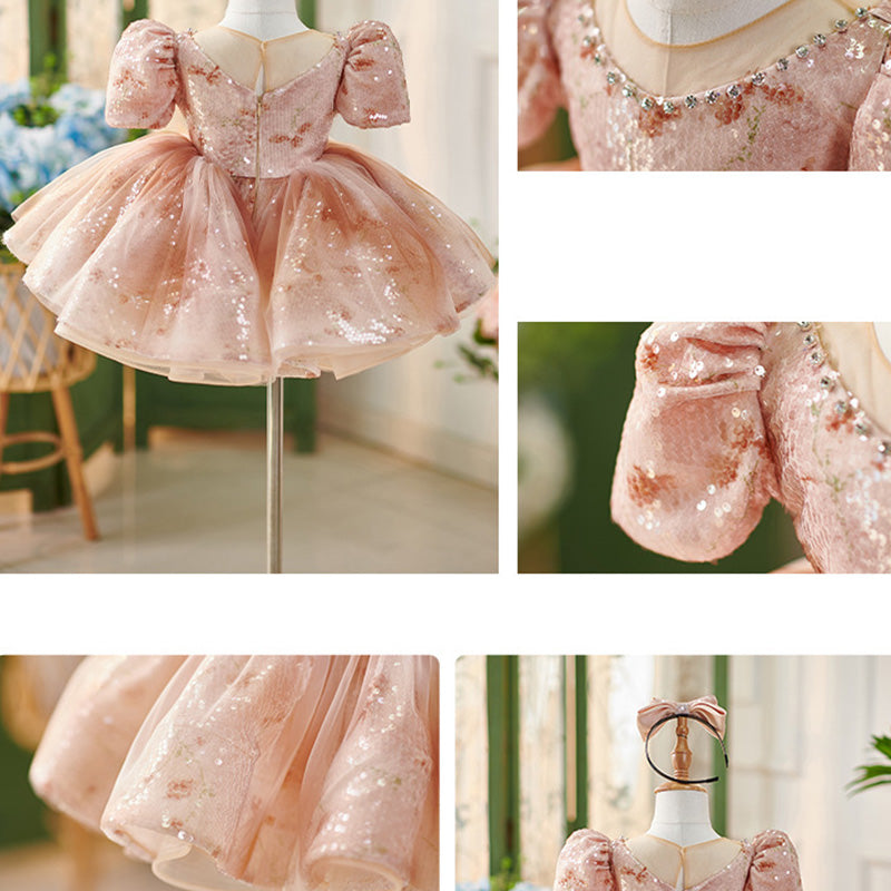 Floryme Princess Sequined Knee-length Toddler Birthday Dress