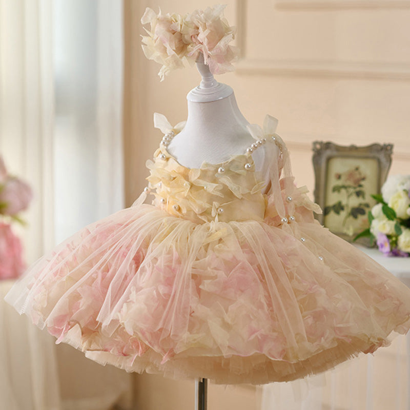 Floryme Princess Tulle Knee-length Baby Girl Birthday Dress