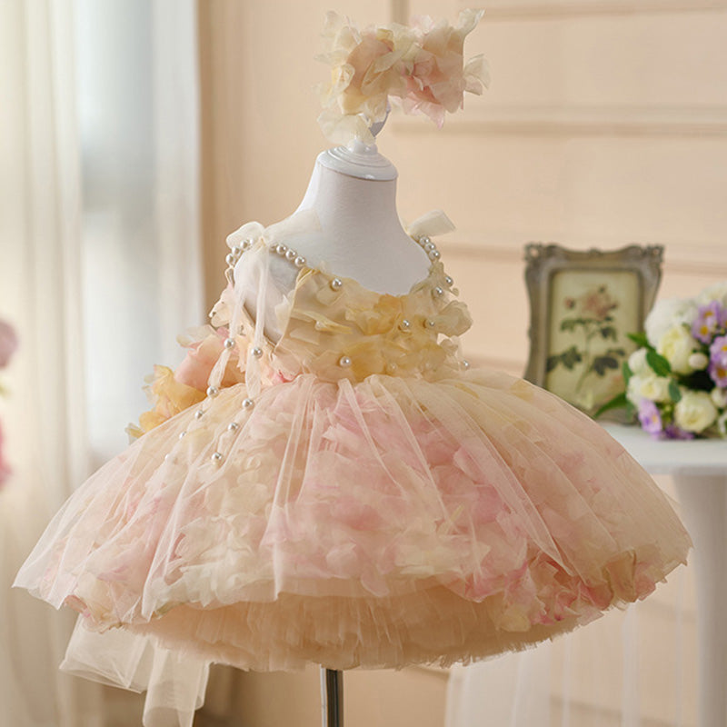Floryme Princess Tulle Knee-length Baby Girl Birthday Dress