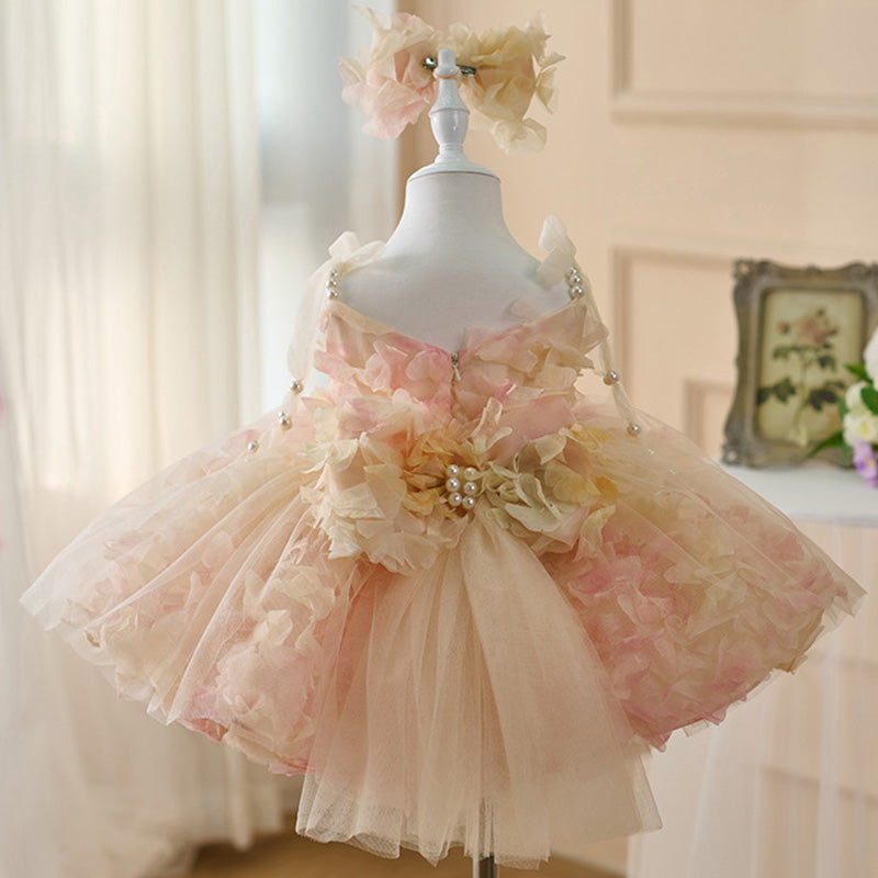 Floryme Princess Tulle Knee-length Baby Girl Birthday Dress