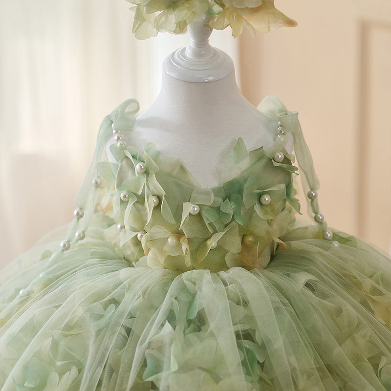 Floryme Princess Tulle Knee-length Baby Girl Birthday Dress