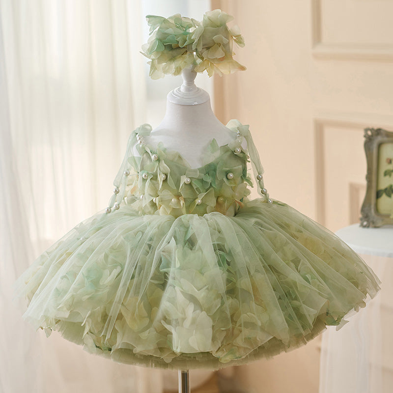 Floryme Princess Tulle Knee-length Baby Girl Birthday Dress