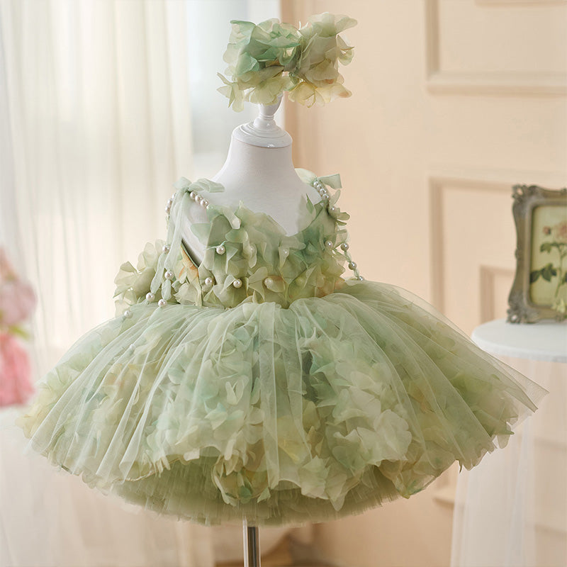Floryme Princess Tulle Knee-length Baby Girl Birthday Dress