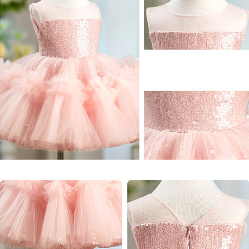 Floryme Princess Tulle Knee-length Toddler Birthday Dress