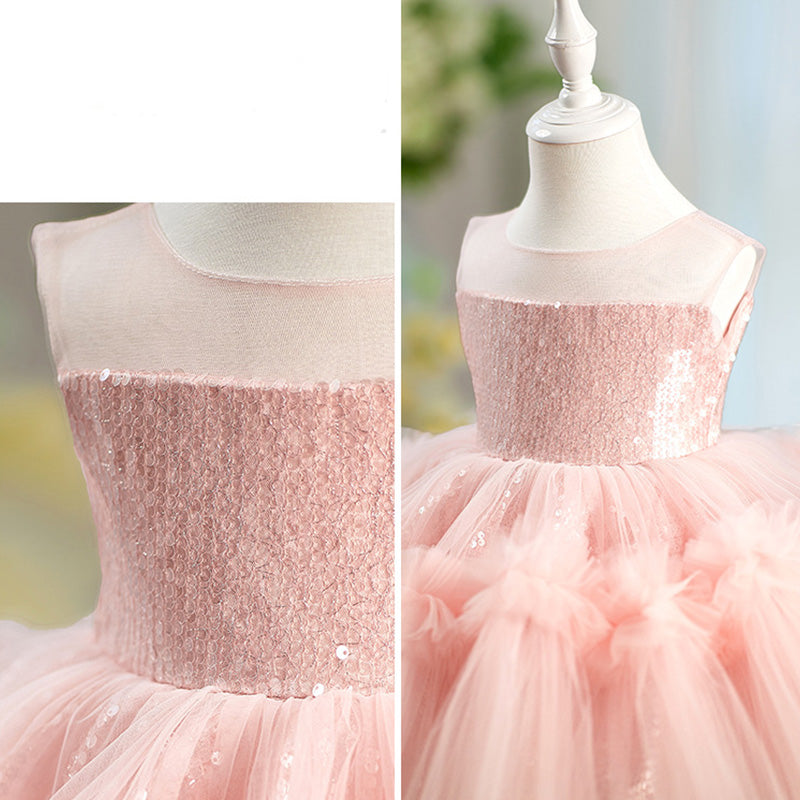 Floryme Princess Tulle Knee-length Toddler Birthday Dress