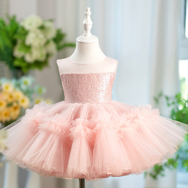 Floryme Princess Tulle Knee-length Toddler Birthday Dress