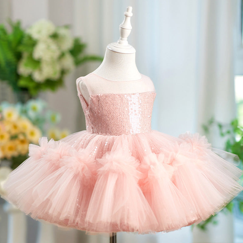 Floryme Princess Tulle Knee-length Toddler Birthday Dress
