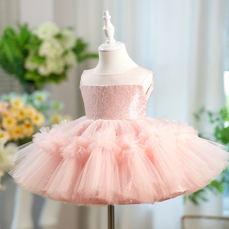 Floryme Princess Tulle Knee-length Toddler Birthday Dress